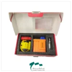 نمای داخل جعبه ست ترانزیستور کاتاف دار 9 حالته با شمع، کوئل تک فیش و سرشمع موتورسیکلت هوندا برند REDSHOCK