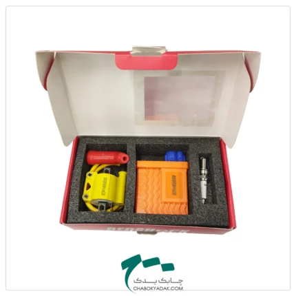 نمای داخل جعبه ست ترانزیستور کاتاف دار 9 حالته با شمع، کوئل تک فیش و سرشمع موتورسیکلت هوندا برند REDSHOCK